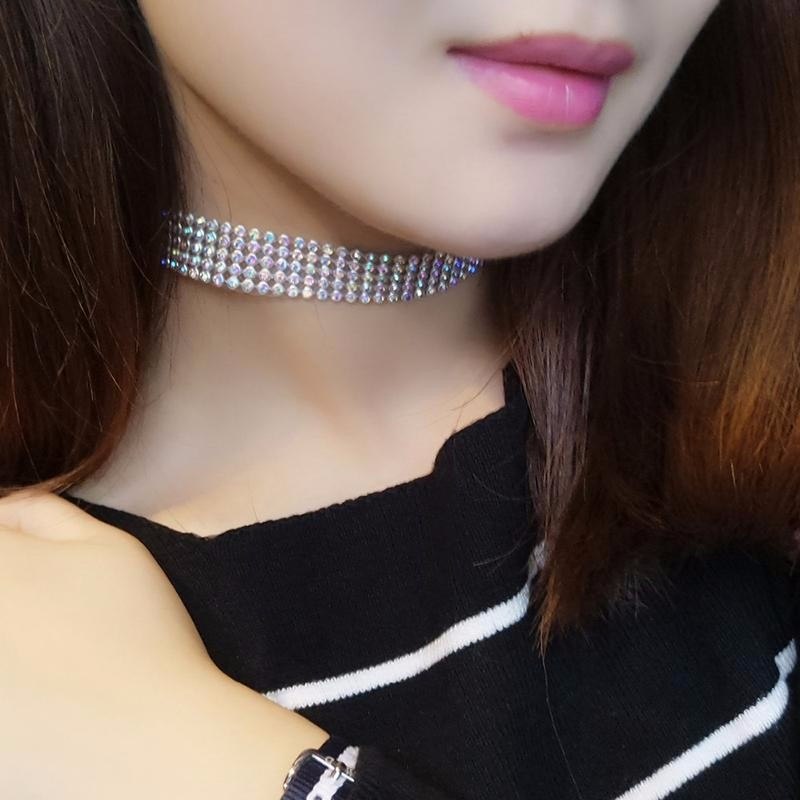 Crystal Rhinestone Choker — close-up detail