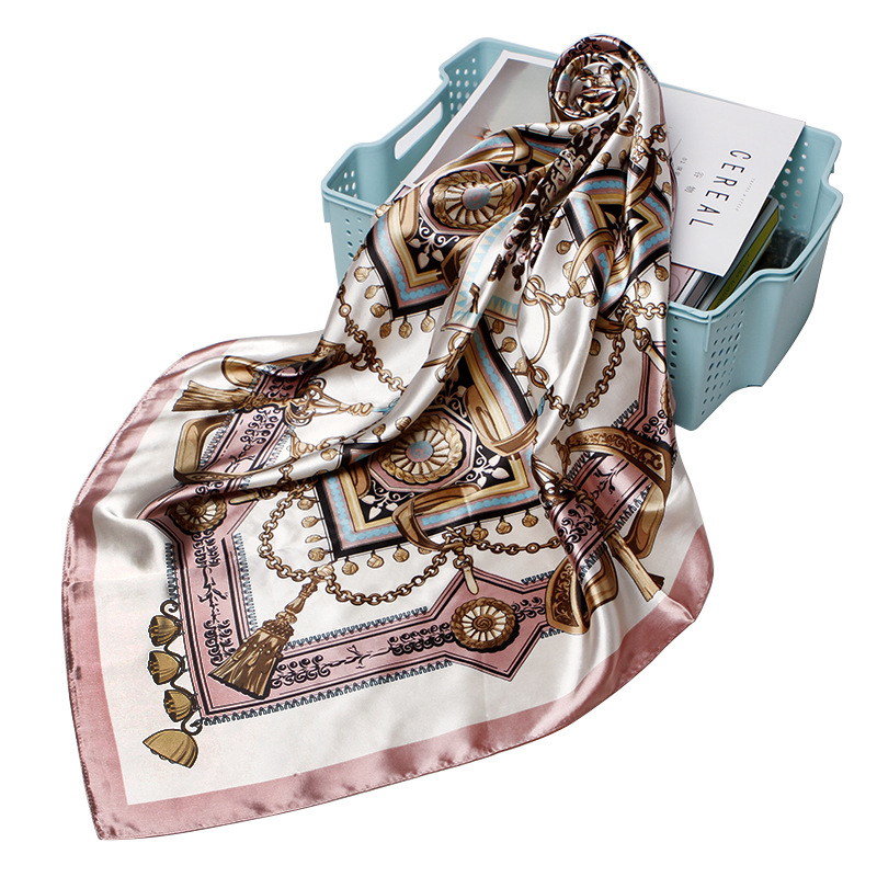 Silk-Satin Bandana Scarf — close-up detail
