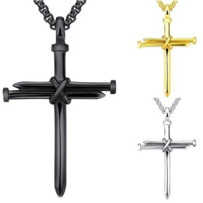 Cross-Pendant Box Chain — close-up detail