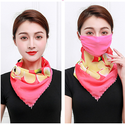 Printed Sun Neck Scarf — close-up detail