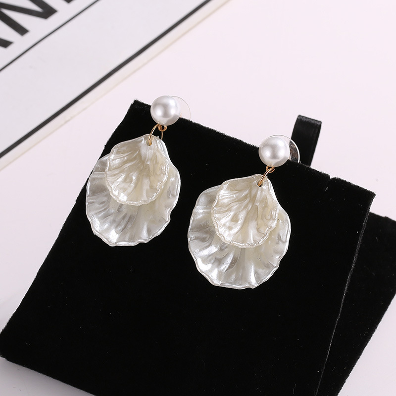 Pearl Shell Earrings — alternate angle