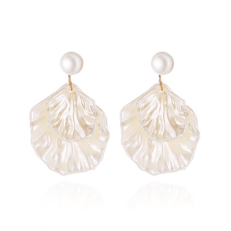Pearl Shell Earrings — close-up detail
