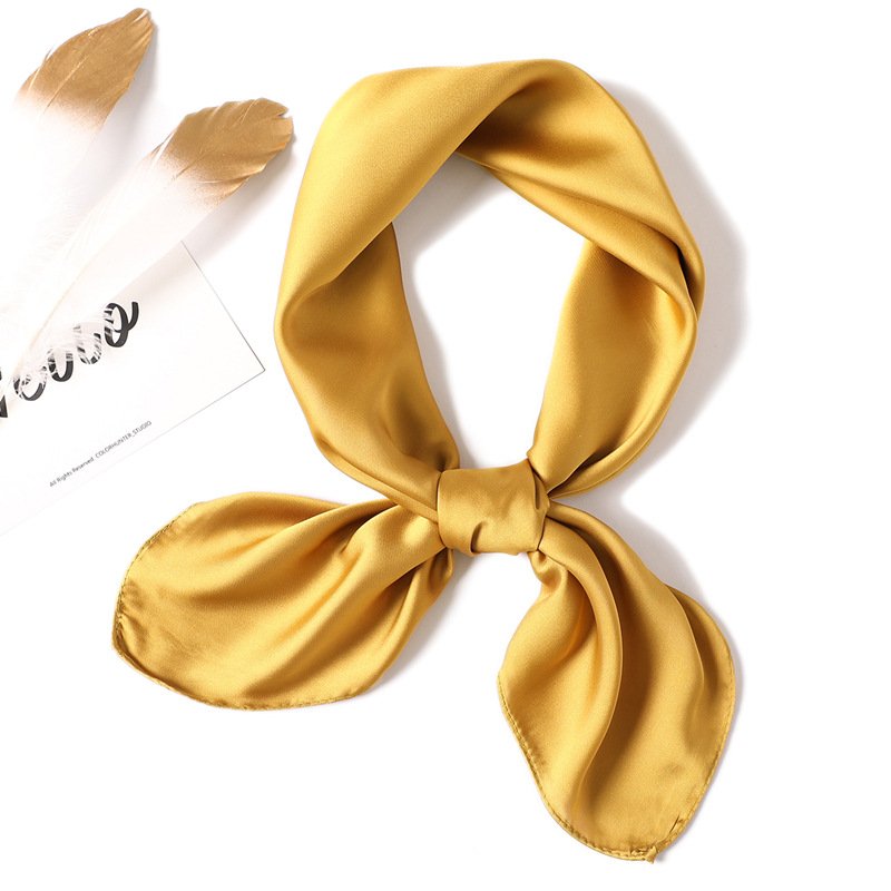 Solid Silk Hair Scarf — close-up detail