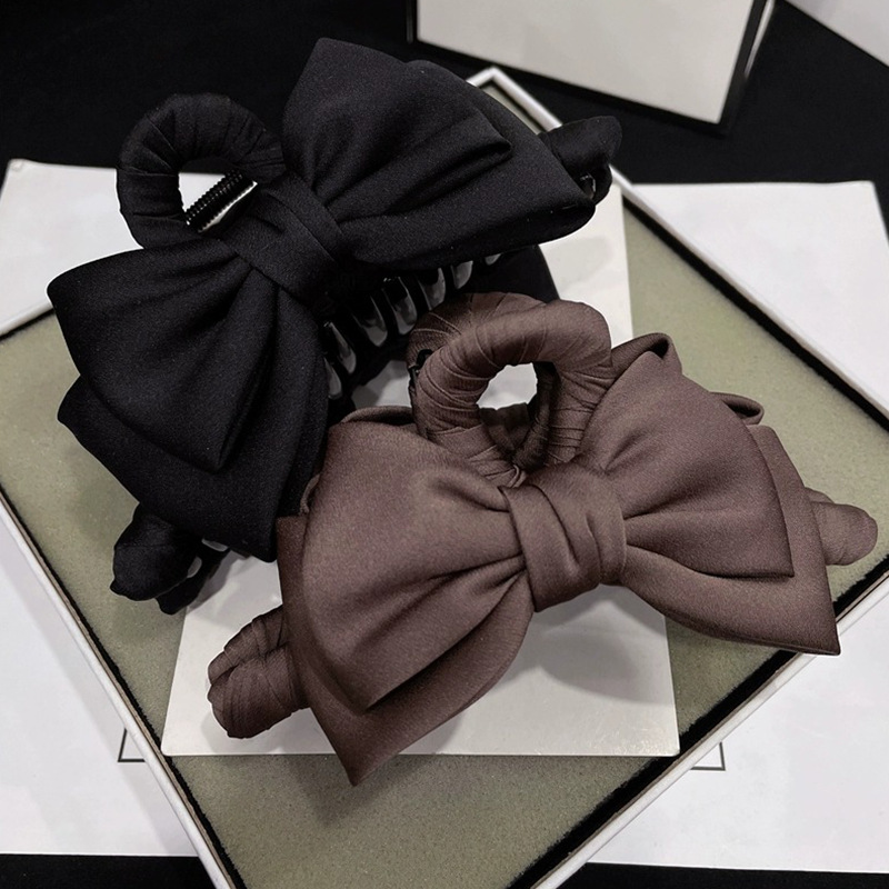 Satin Bow Claw Clip — close-up detail