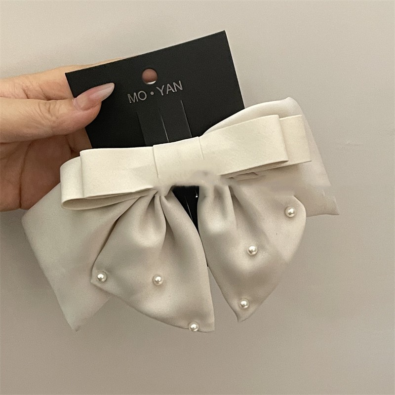 High-End Satin Bow Hair Clip — close-up detail