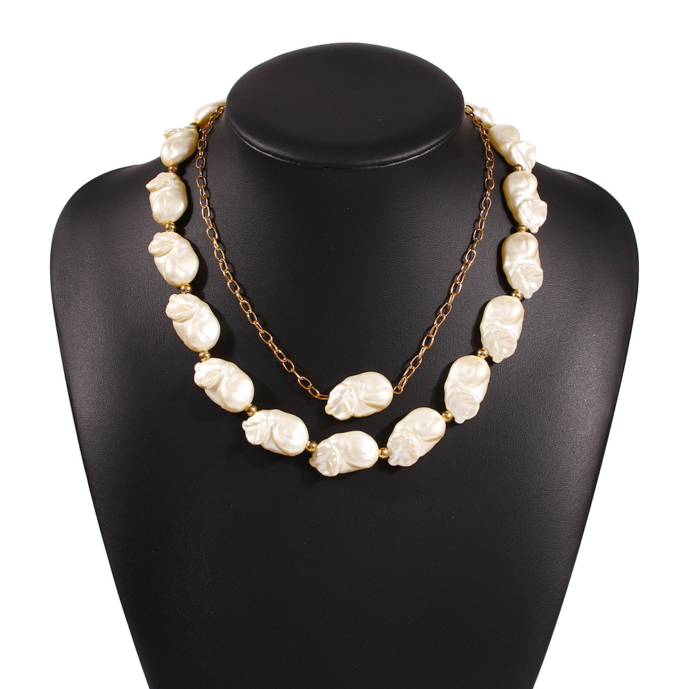 Irregular Pearl Necklace — alternate angle