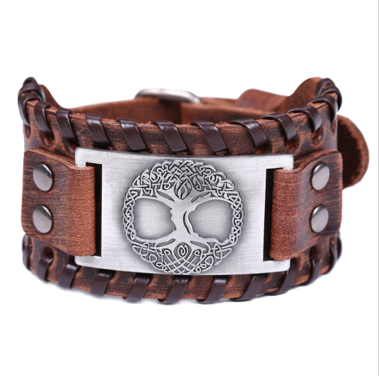 Braided Leather Cuff Bracelet — product photo