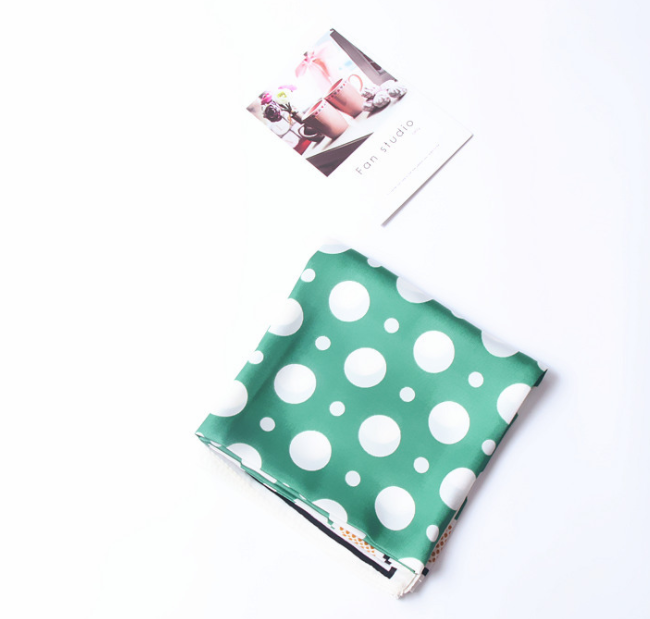 Dot-Print Silk Square Scarf — alternate angle