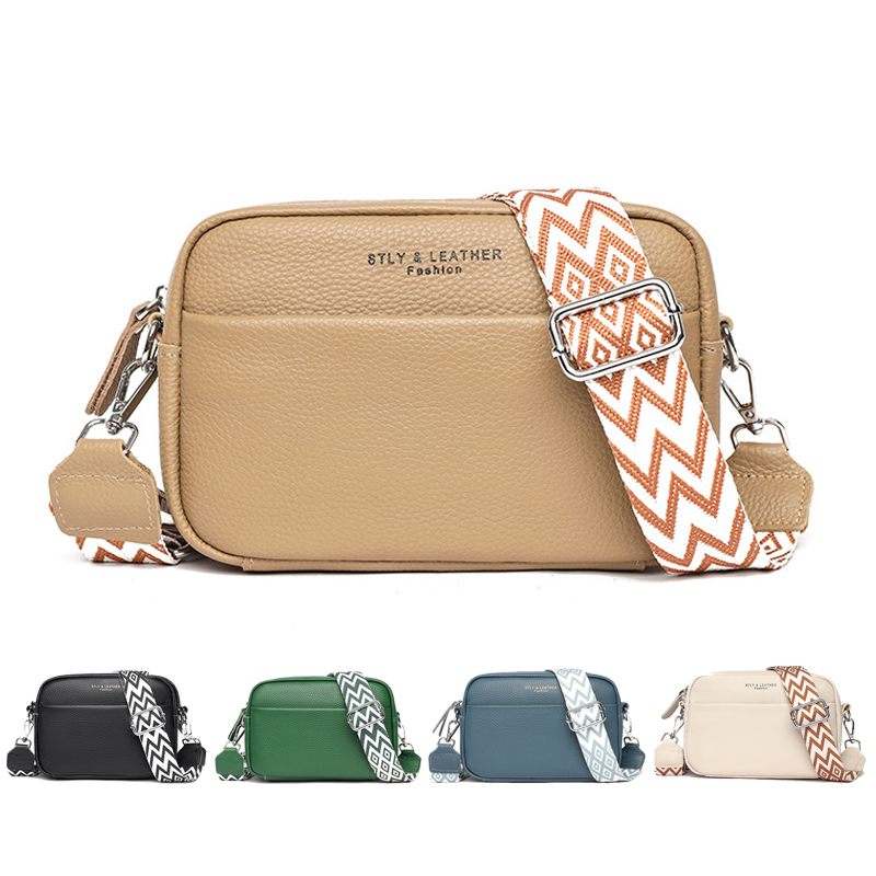 Embroidered Wide-Strap Crossbody Bag — product photo