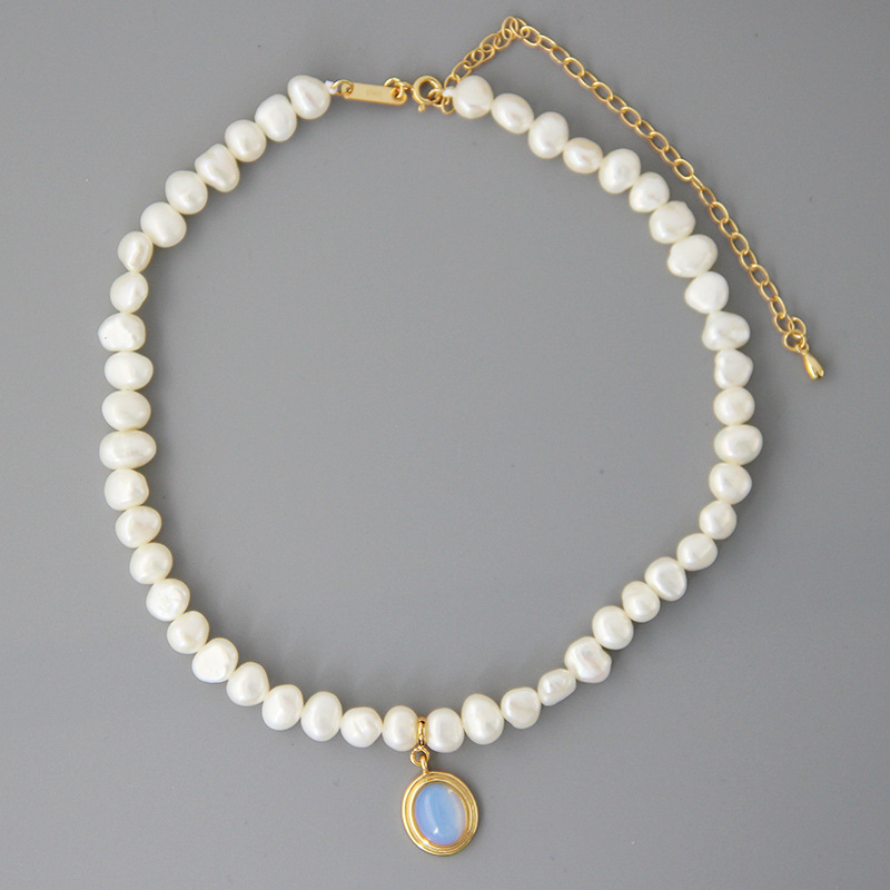 Medallion & Pearl Necklace — product photo