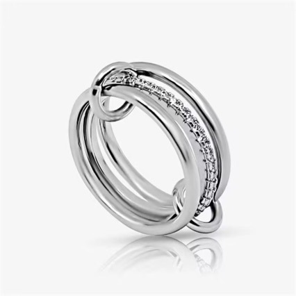 Interlocking Zircon Stack Rings — alternate angle