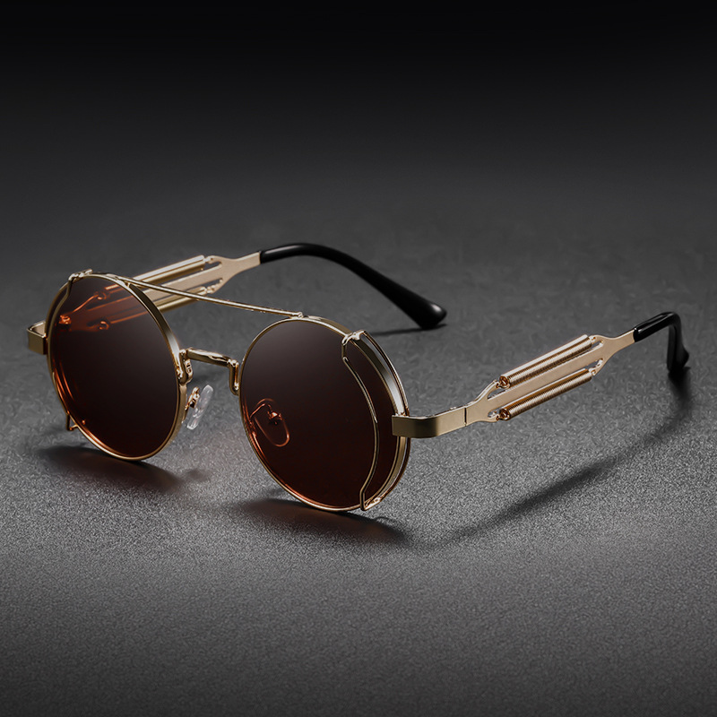 Steam-Wave Tinted Round Sunglasses — alternate angle