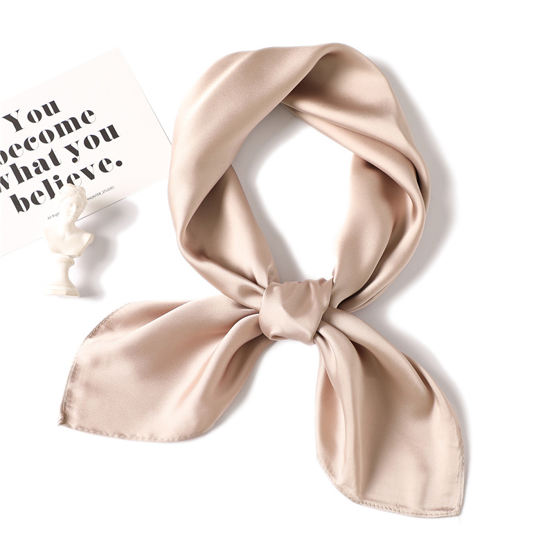 Solid Silk Hair Scarf — alternate angle