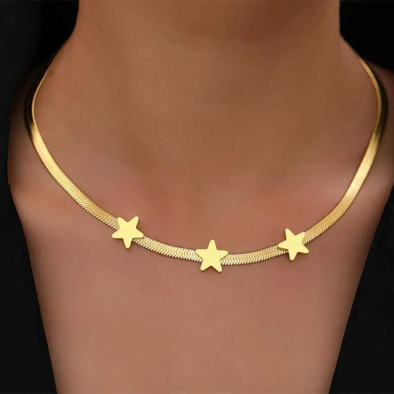 Snake-Chain Star Choker — alternate angle